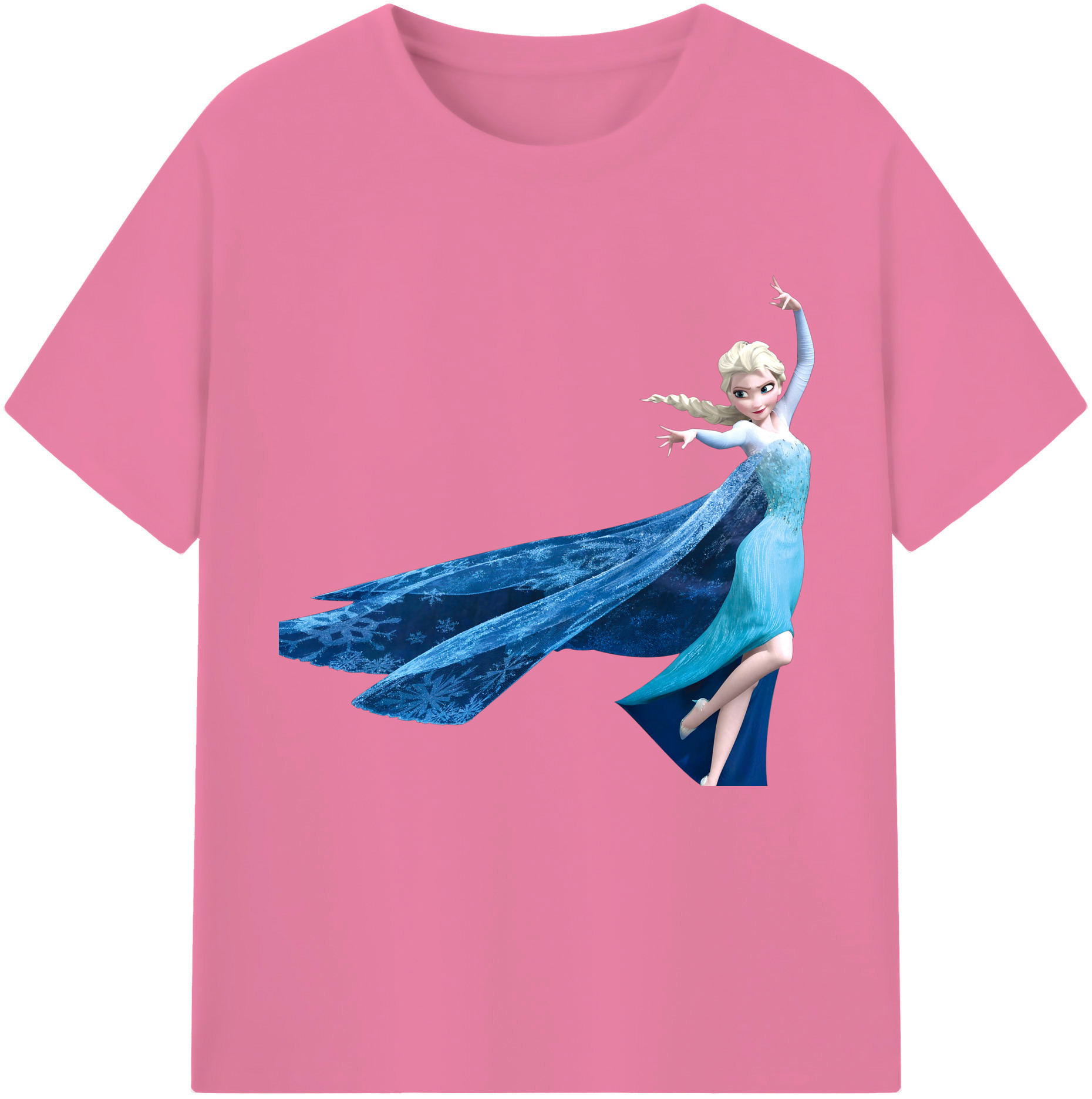 （画像用） アナと雪の女王 アンナ エルサ Frozen Anna Elsa 綿100％半袖Tシャツ（フロントプリント）